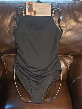 Betsey Johnson Black One-Piece Swimsuit with Scoop Neck